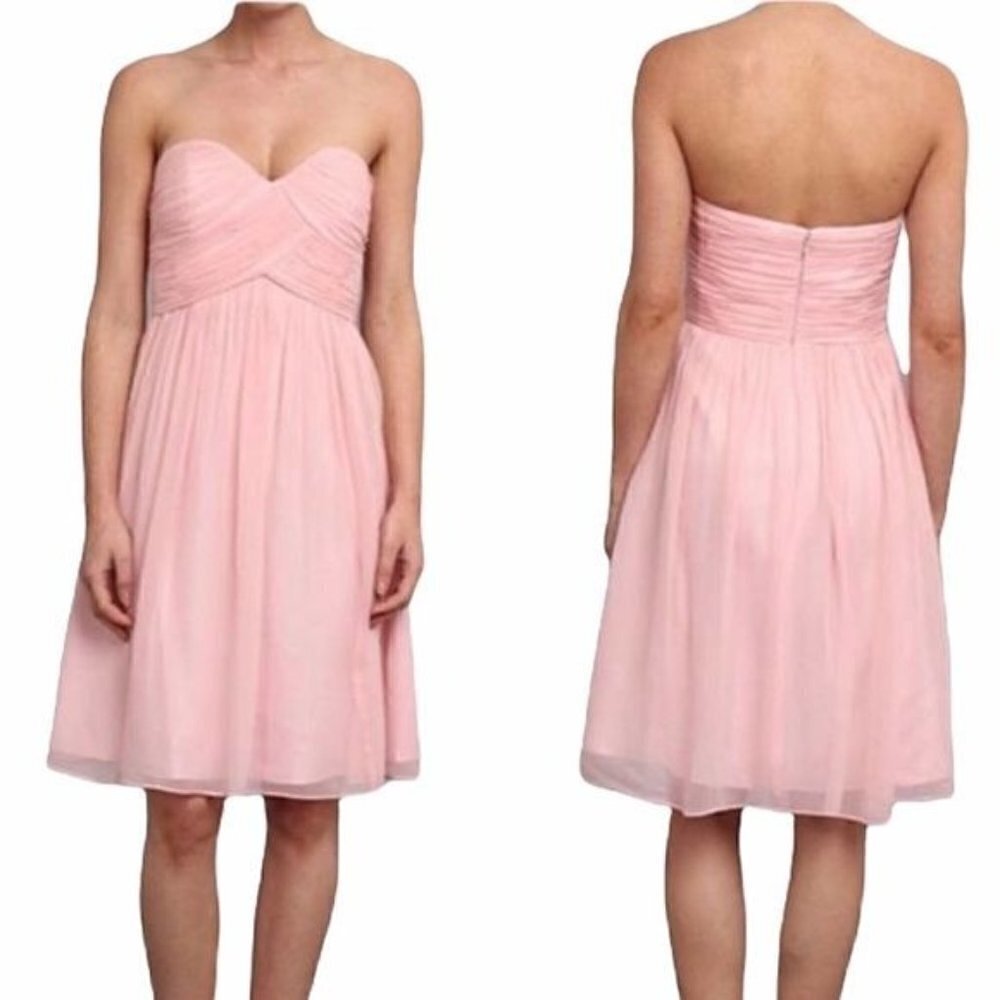 Donna Morgan Blush Pink‎ Chiffon Strapless Formal Dress 8